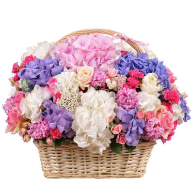 Цветы в корзинке «Цветочный бульвар»